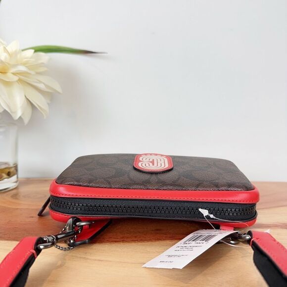 NWT Coach Carrier Phone Crossbody In Colorblock Signature Canvas - Picture 6 of 7